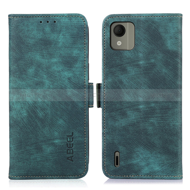 Funda de Cuero Cartera con Soporte Carcasa K08Z para Nokia C110 Verde