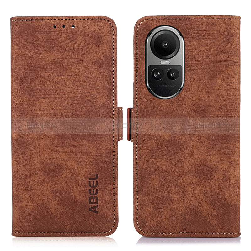 Funda de Cuero Cartera con Soporte Carcasa K08Z para Oppo Reno10 5G Marron