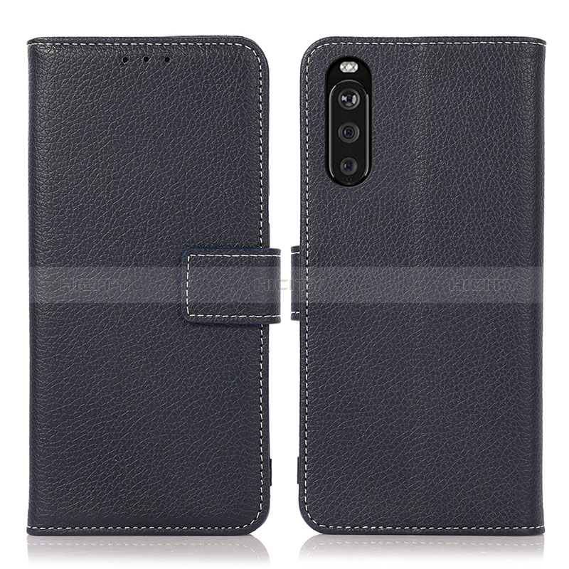 Funda de Cuero Cartera con Soporte Carcasa K08Z para Sony Xperia 10 III Lite Azul Real