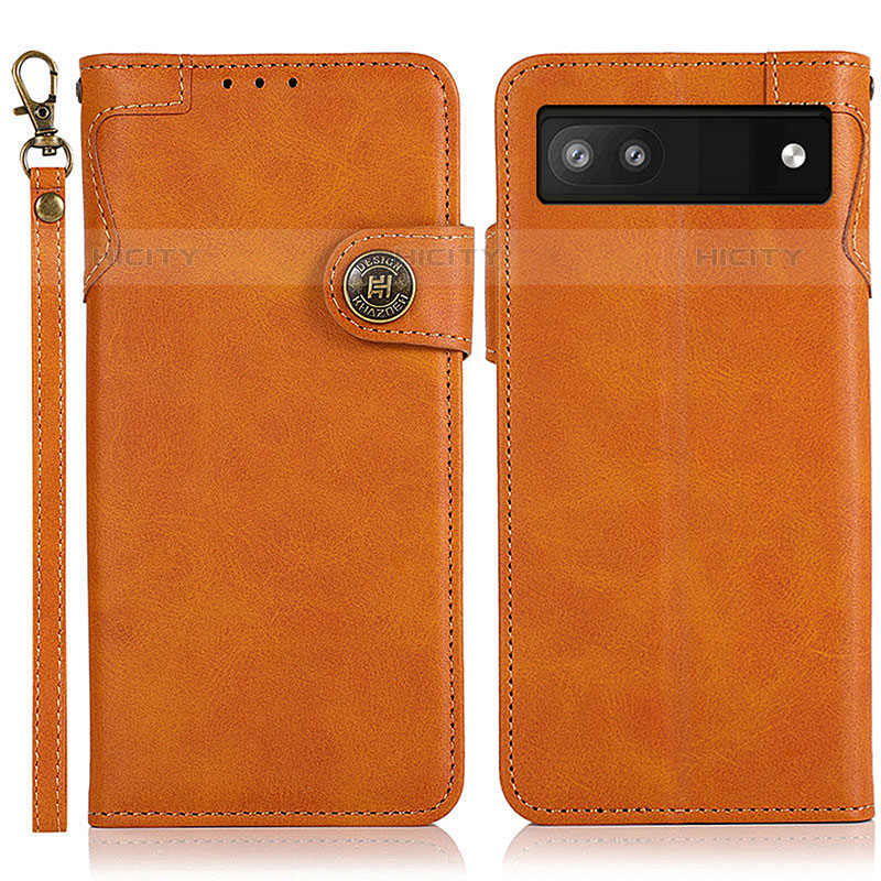 Funda de Cuero Cartera con Soporte Carcasa K09Z para Google Pixel 6a 5G Marron