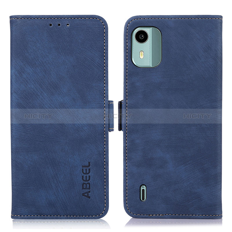 Funda de Cuero Cartera con Soporte Carcasa K09Z para Nokia C12 Azul