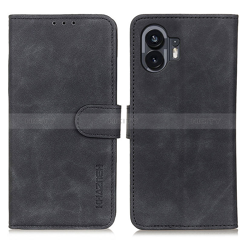 Funda de Cuero Cartera con Soporte Carcasa K09Z para Nothing Phone 2 Negro