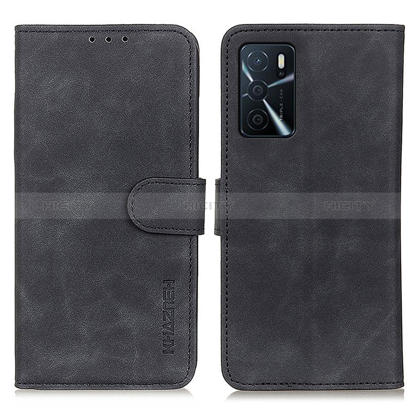 Funda de Cuero Cartera con Soporte Carcasa K09Z para Oppo A16 Negro