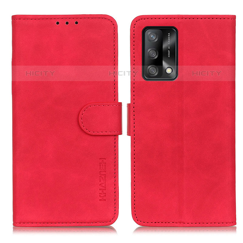 Funda de Cuero Cartera con Soporte Carcasa K09Z para Oppo A74 4G Rojo