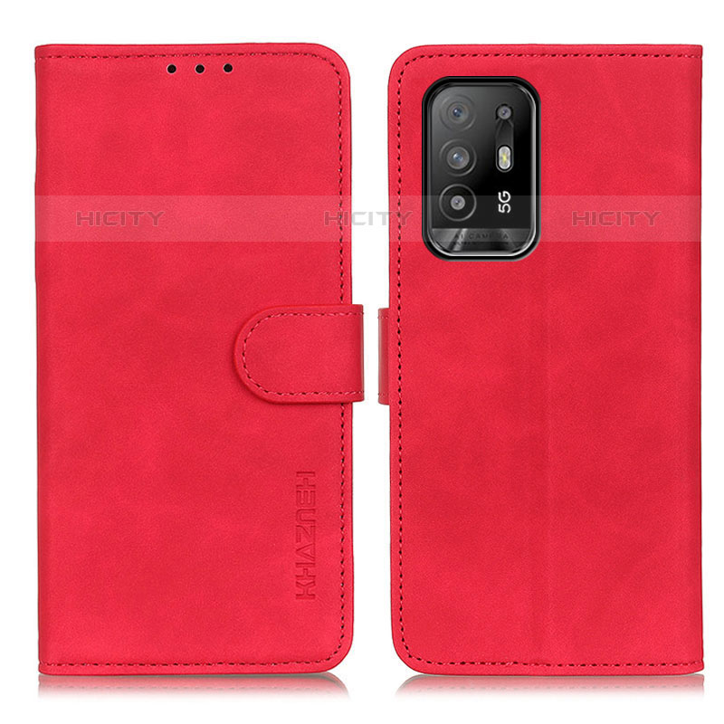 Funda de Cuero Cartera con Soporte Carcasa K09Z para Oppo A94 5G Rojo