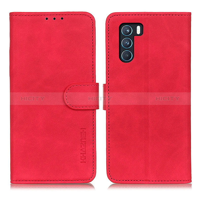 Funda de Cuero Cartera con Soporte Carcasa K09Z para Oppo K9 Pro 5G Rojo