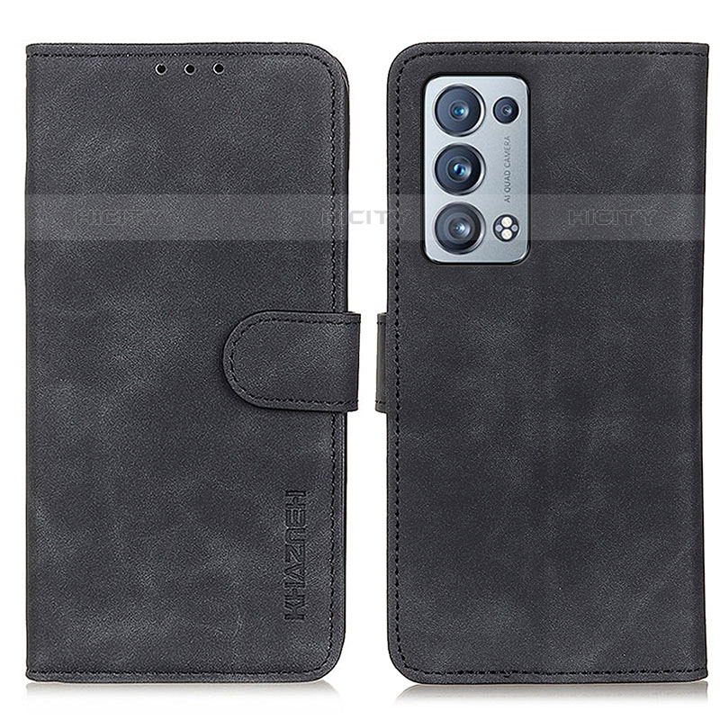 Funda de Cuero Cartera con Soporte Carcasa K09Z para Oppo Reno6 Pro 5G Negro