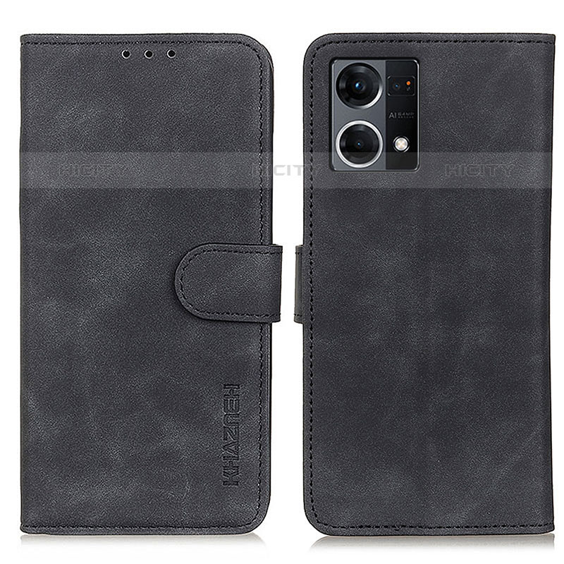 Funda de Cuero Cartera con Soporte Carcasa K09Z para Oppo Reno8 4G Negro