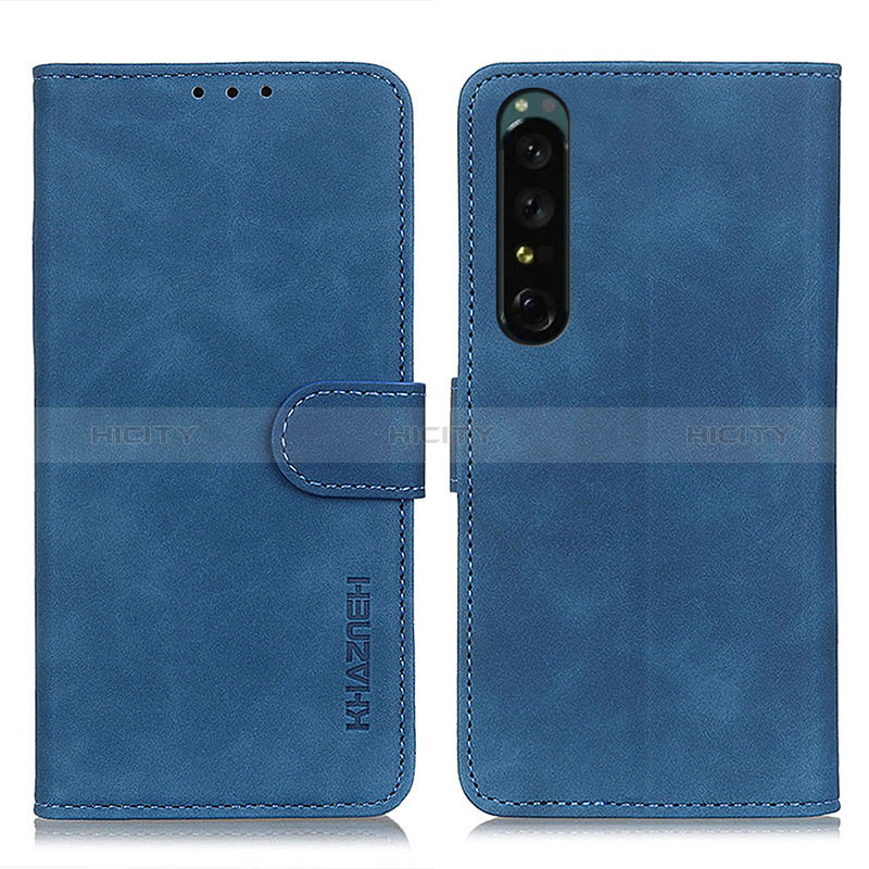 Funda de Cuero Cartera con Soporte Carcasa K09Z para Sony Xperia 1 IV Azul