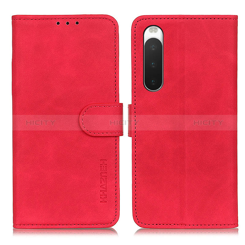 Funda de Cuero Cartera con Soporte Carcasa K09Z para Sony Xperia 10 IV Rojo