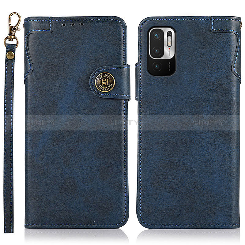 Funda de Cuero Cartera con Soporte Carcasa K09Z para Xiaomi Redmi Note 10 JE 5G Azul