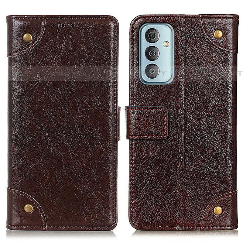 Funda de Cuero Cartera con Soporte Carcasa KZ6 para Samsung Galaxy F23 5G Marron