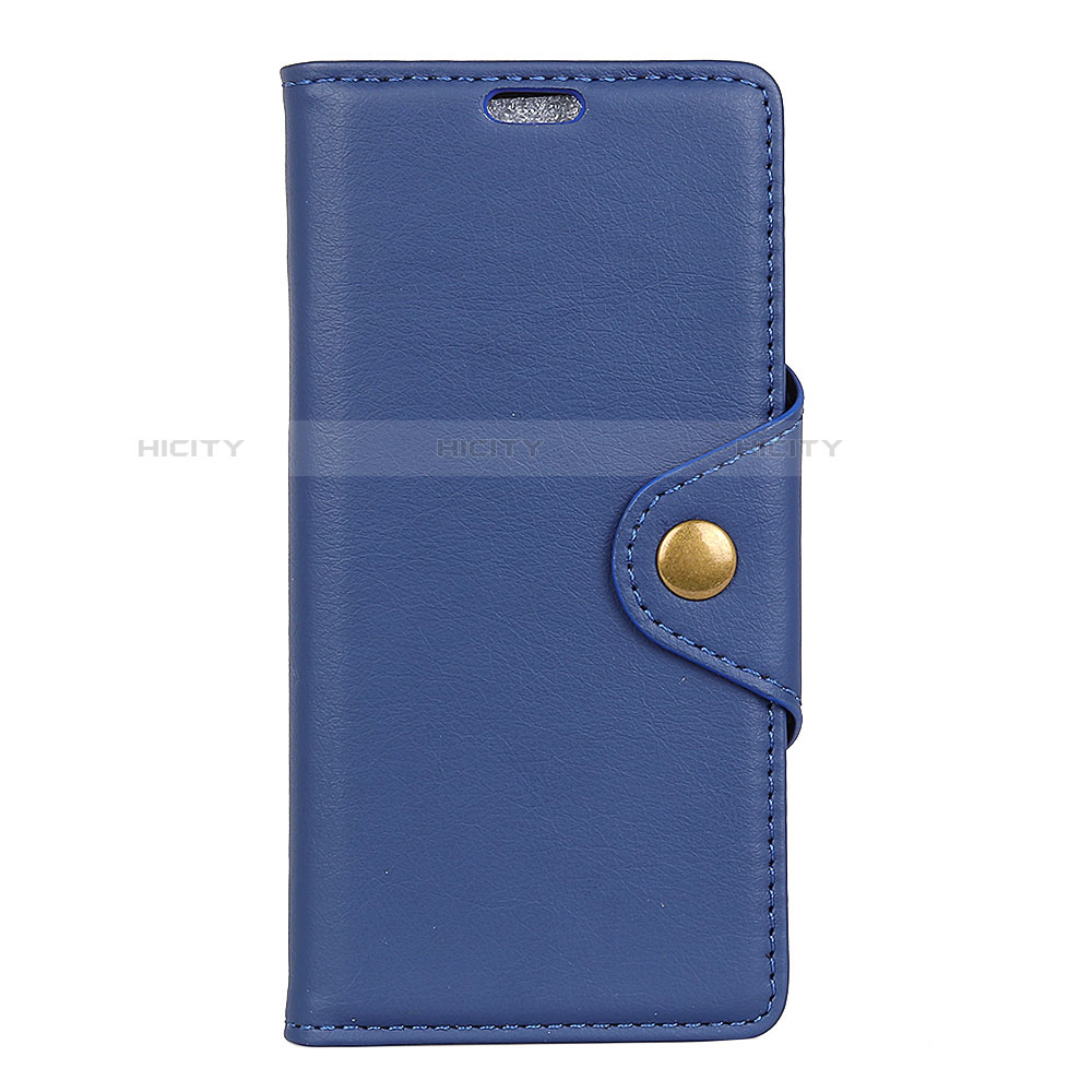 Funda de Cuero Cartera con Soporte Carcasa L01 para Alcatel 1 Azul