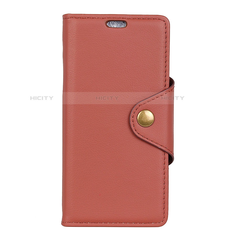 Funda de Cuero Cartera con Soporte Carcasa L01 para Alcatel 1 Marron