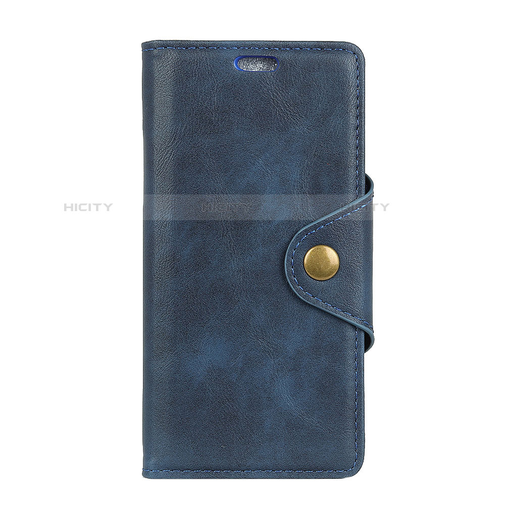 Funda de Cuero Cartera con Soporte Carcasa L01 para Alcatel 7 Azul