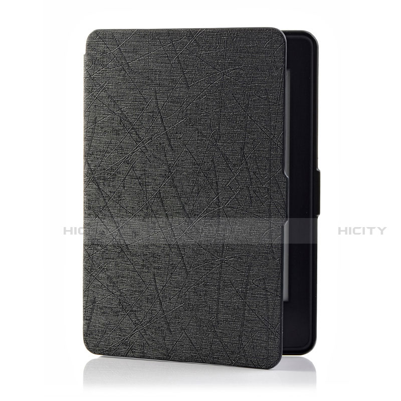 Funda de Cuero Cartera con Soporte Carcasa L01 para Amazon Kindle 6 inch Negro