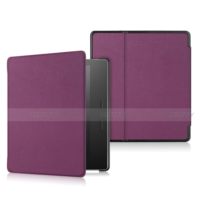 Funda de Cuero Cartera con Soporte Carcasa L01 para Amazon Kindle Oasis 7 inch Morado