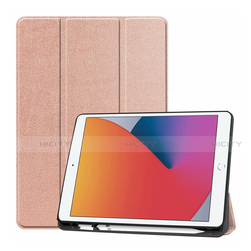 Funda de Cuero Cartera con Soporte Carcasa L01 para Apple iPad 10.2 (2020) Oro Rosa