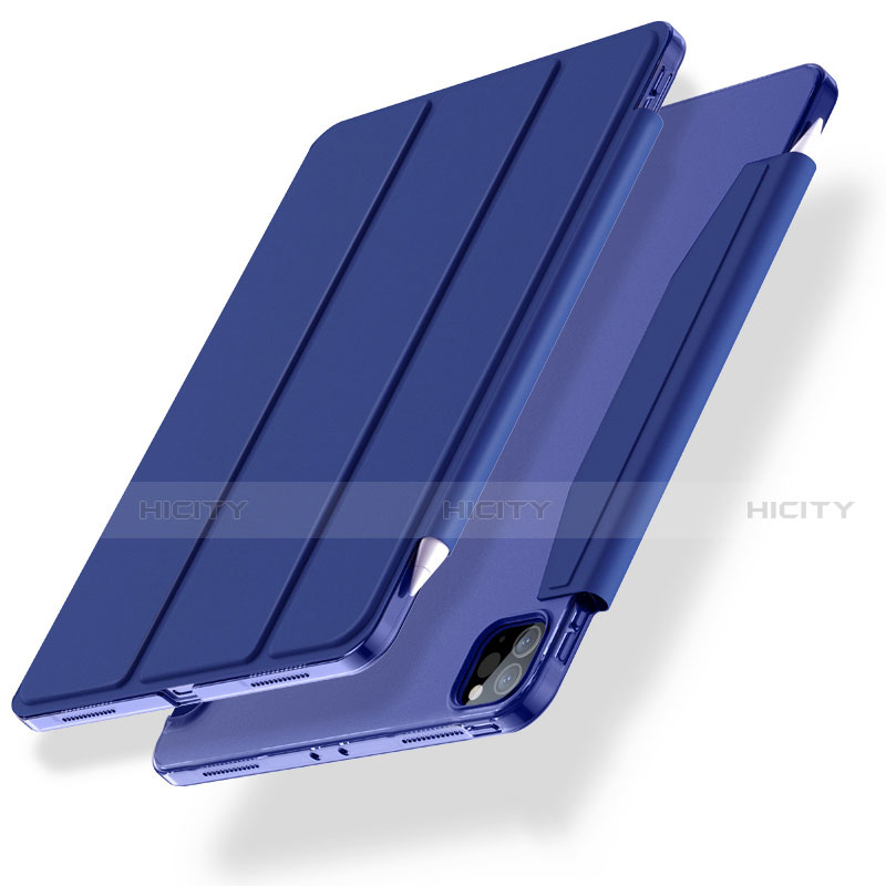 Funda de Cuero Cartera con Soporte Carcasa L01 para Apple iPad Pro 11 (2021) Azul