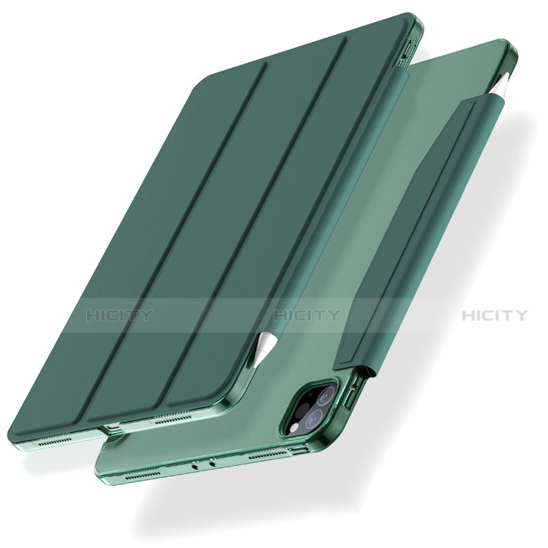 Funda de Cuero Cartera con Soporte Carcasa L01 para Apple iPad Pro 12.9 (2022) Verde