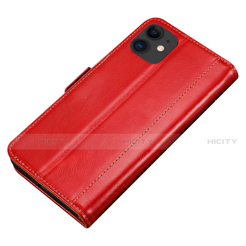 Funda de Cuero Cartera con Soporte Carcasa L01 para Apple iPhone 11 Rojo