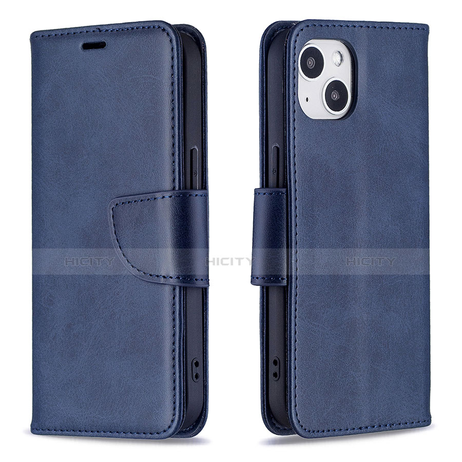 Funda de Cuero Cartera con Soporte Carcasa L01 para Apple iPhone 13 Azul