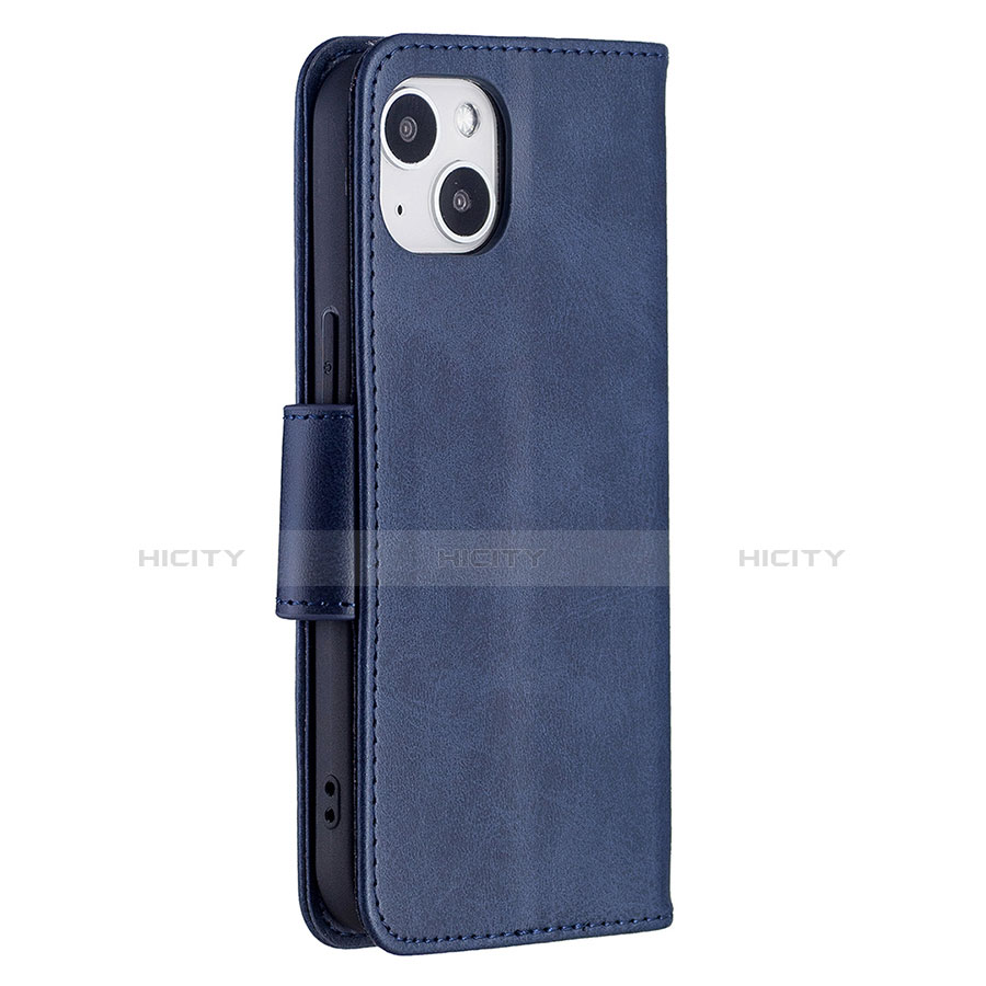 Funda de Cuero Cartera con Soporte Carcasa L01 para Apple iPhone 13 Azul