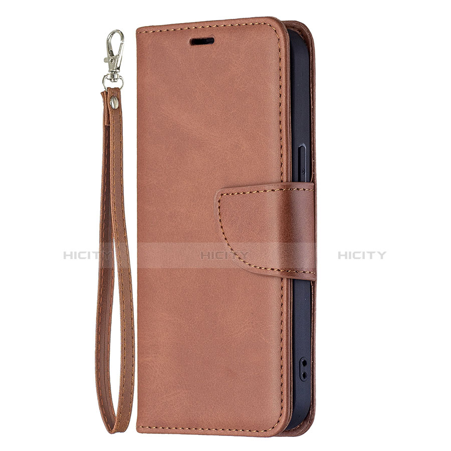 Funda de Cuero Cartera con Soporte Carcasa L01 para Apple iPhone 13 Marron