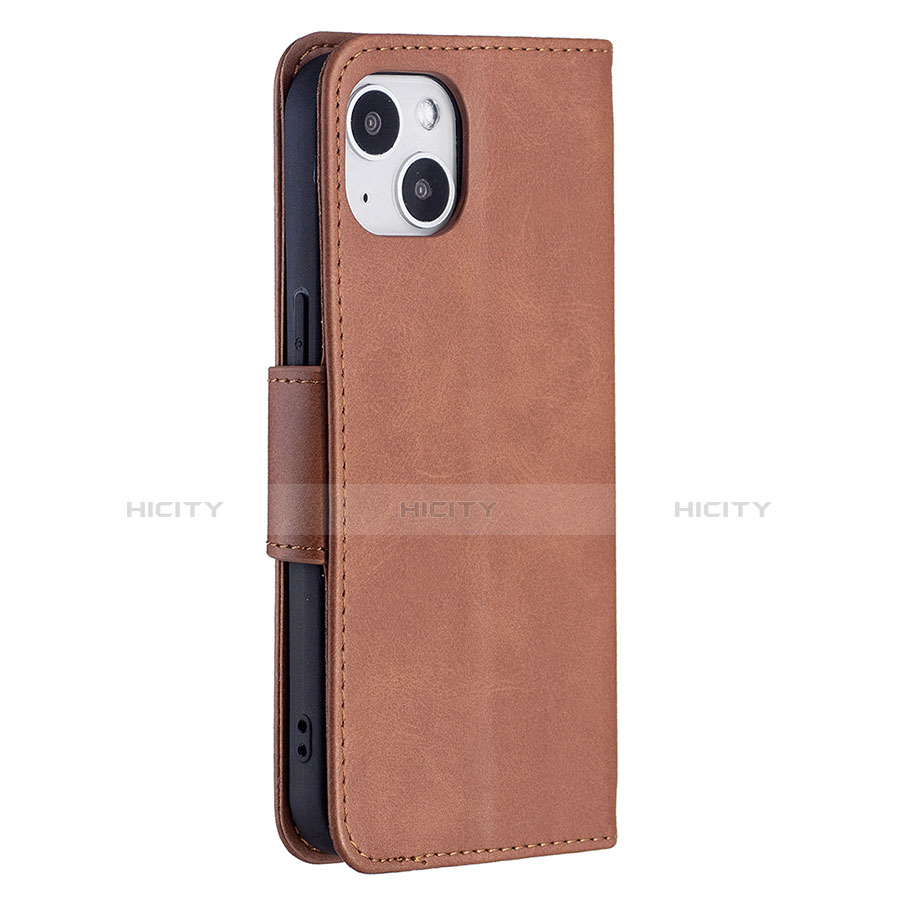 Funda de Cuero Cartera con Soporte Carcasa L01 para Apple iPhone 13 Marron