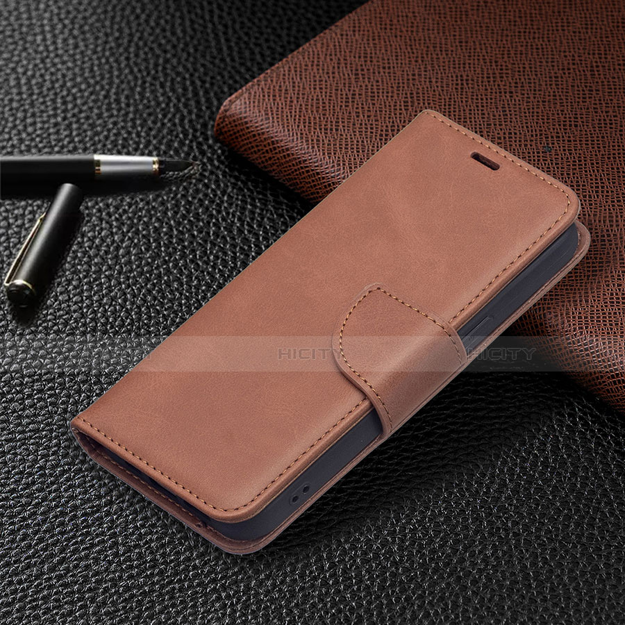 Funda de Cuero Cartera con Soporte Carcasa L01 para Apple iPhone 13 Marron