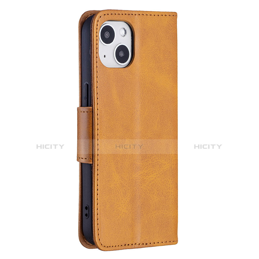 Funda de Cuero Cartera con Soporte Carcasa L01 para Apple iPhone 13 Mini Amarillo