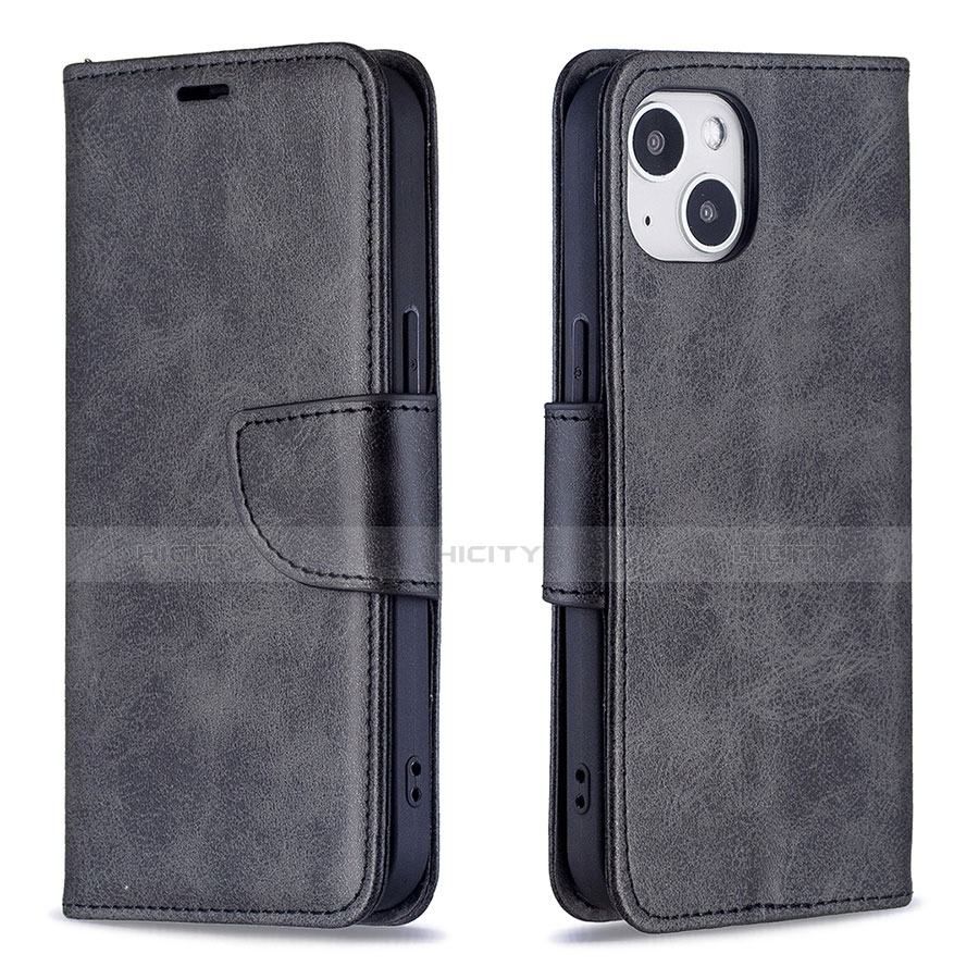 Funda de Cuero Cartera con Soporte Carcasa L01 para Apple iPhone 13 Negro