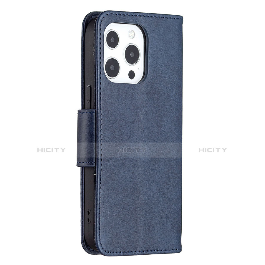 Funda de Cuero Cartera con Soporte Carcasa L01 para Apple iPhone 13 Pro Azul