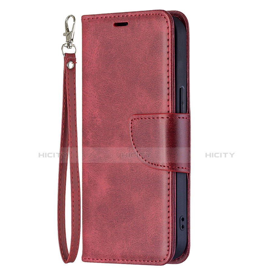 Funda de Cuero Cartera con Soporte Carcasa L01 para Apple iPhone 13 Rojo