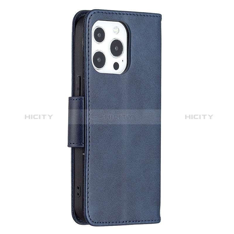 Funda de Cuero Cartera con Soporte Carcasa L01 para Apple iPhone 14 Pro Azul