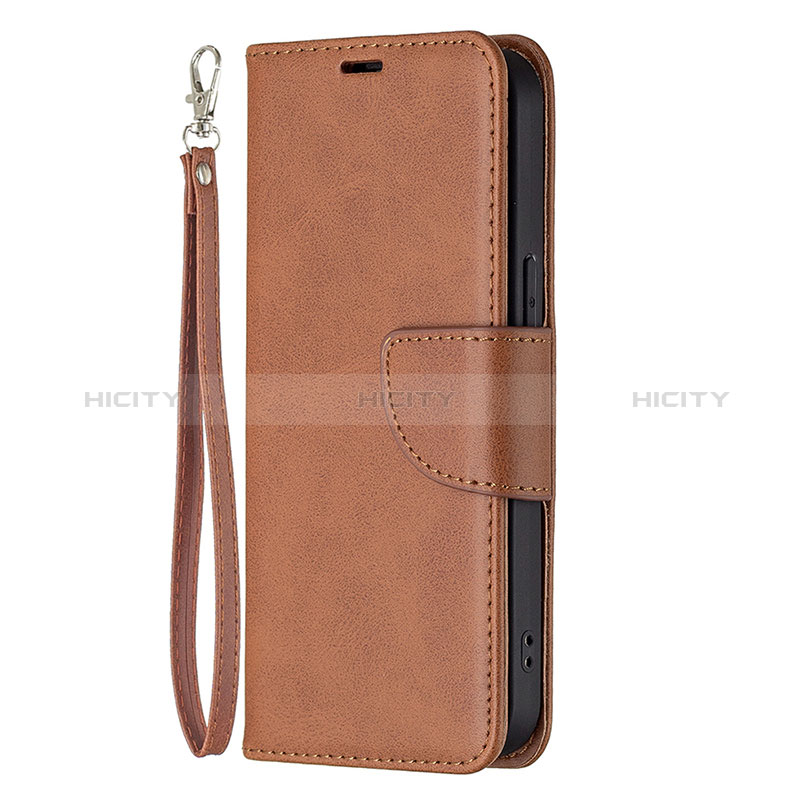 Funda de Cuero Cartera con Soporte Carcasa L01 para Apple iPhone 14 Pro Marron