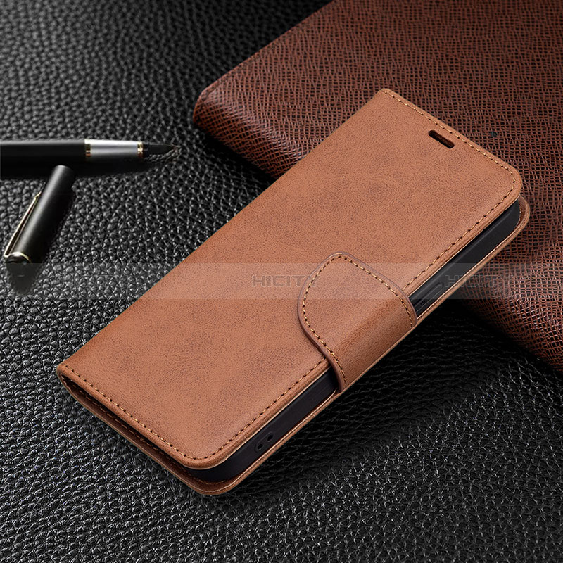 Funda de Cuero Cartera con Soporte Carcasa L01 para Apple iPhone 14 Pro Marron