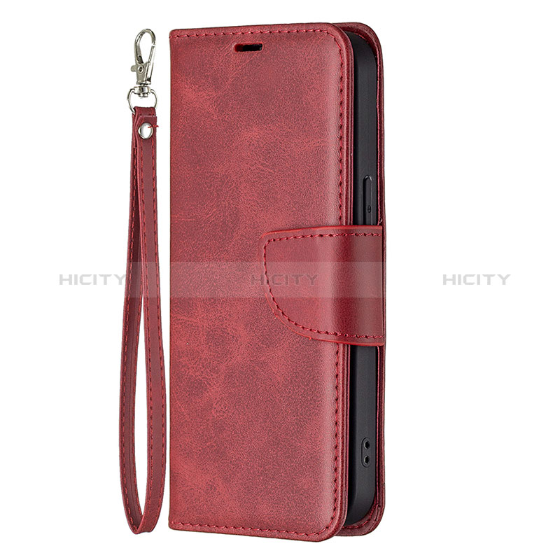 Funda de Cuero Cartera con Soporte Carcasa L01 para Apple iPhone 14 Pro Max Rojo