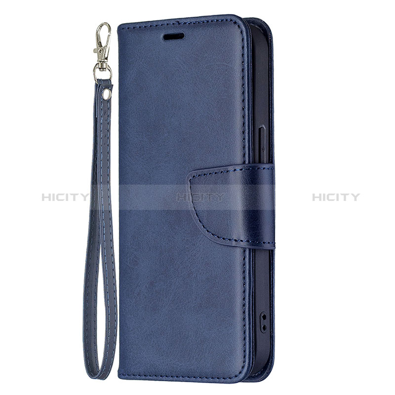 Funda de Cuero Cartera con Soporte Carcasa L01 para Apple iPhone 15 Plus Azul