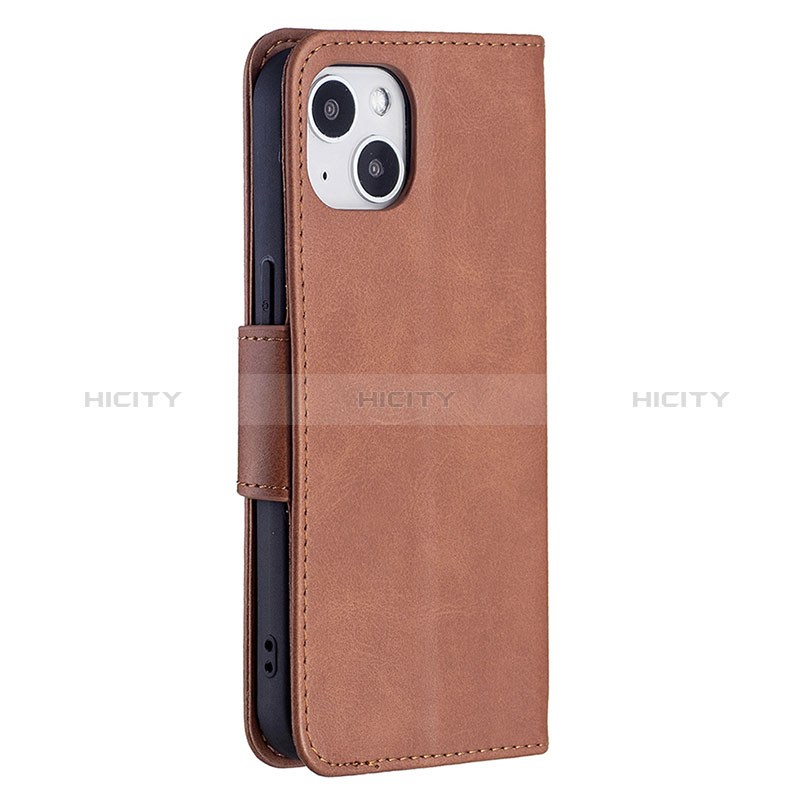 Funda de Cuero Cartera con Soporte Carcasa L01 para Apple iPhone 15 Plus Marron