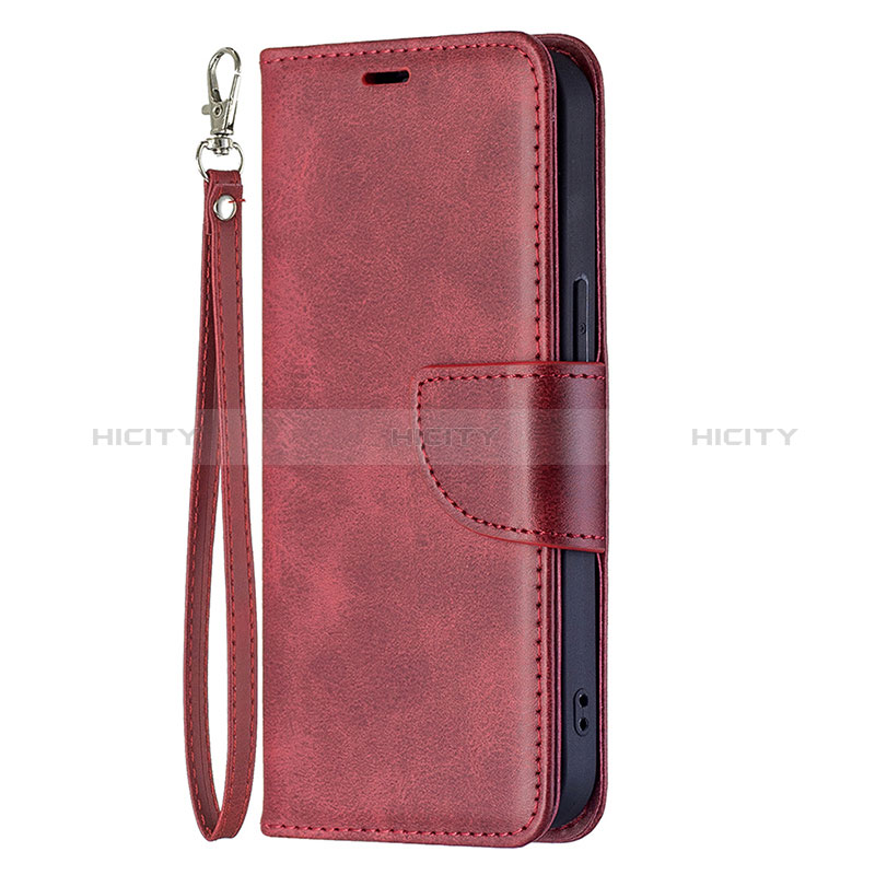 Funda de Cuero Cartera con Soporte Carcasa L01 para Apple iPhone 15 Plus Rojo