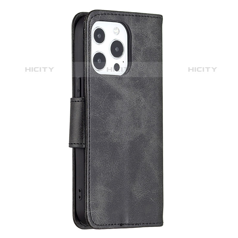 Funda de Cuero Cartera con Soporte Carcasa L01 para Apple iPhone 15 Pro Max Negro