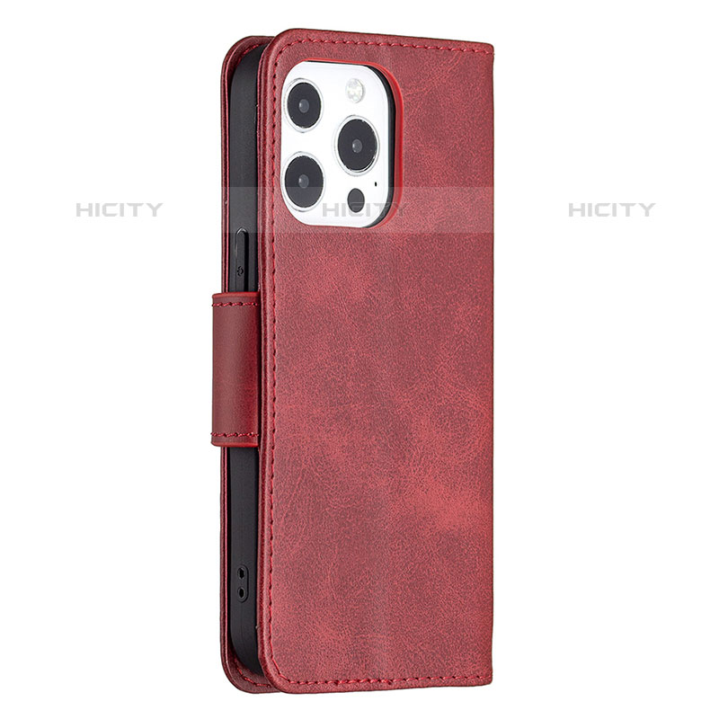 Funda de Cuero Cartera con Soporte Carcasa L01 para Apple iPhone 15 Pro Max Rojo