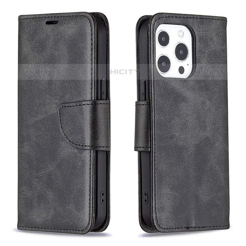 Funda de Cuero Cartera con Soporte Carcasa L01 para Apple iPhone 16 Pro Max Negro