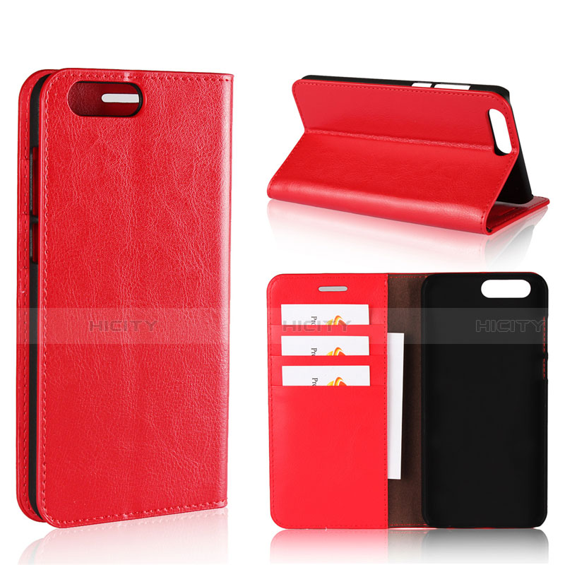 Funda de Cuero Cartera con Soporte Carcasa L01 para Asus Zenfone 4 ZE554KL Rojo