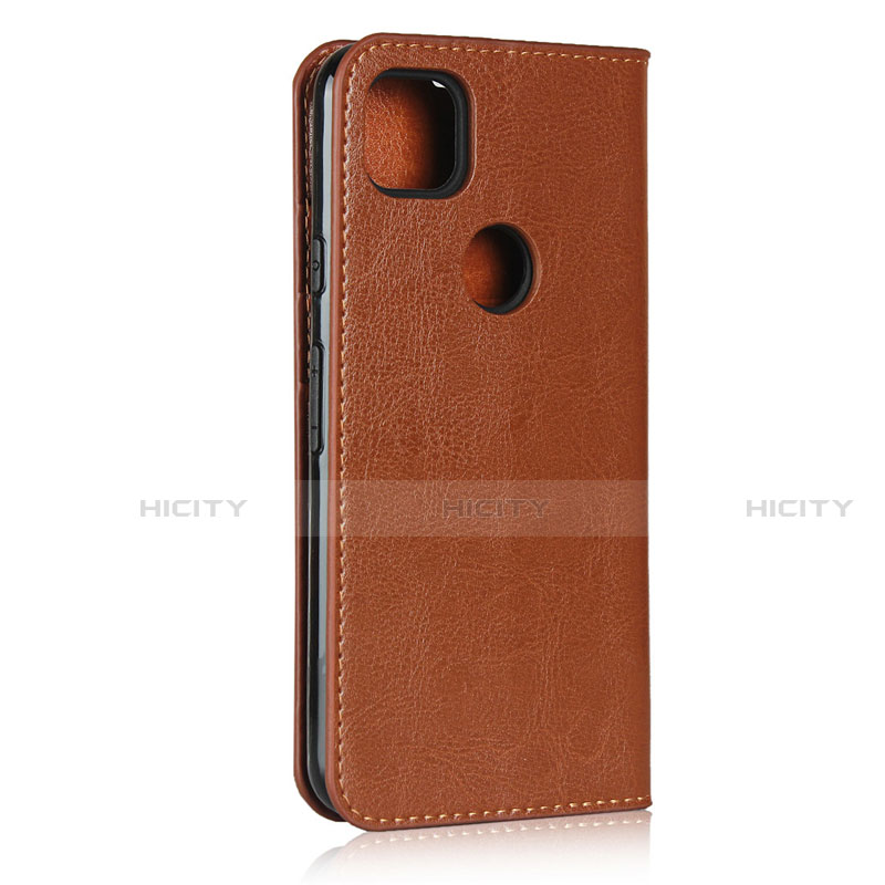 Funda de Cuero Cartera con Soporte Carcasa L01 para Google Pixel 4a Marron Claro