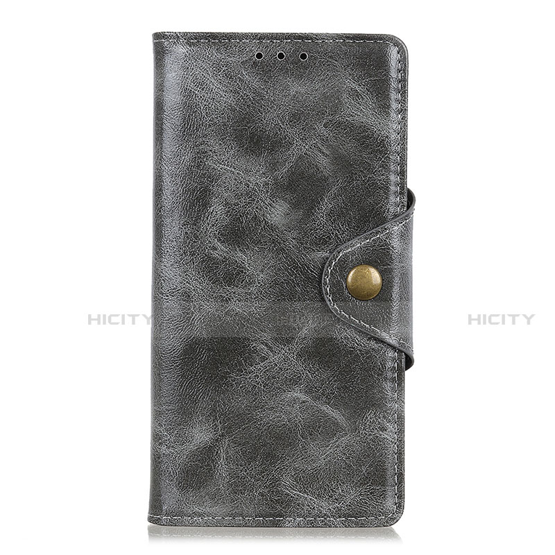 Funda de Cuero Cartera con Soporte Carcasa L01 para Huawei Enjoy 10S Gris