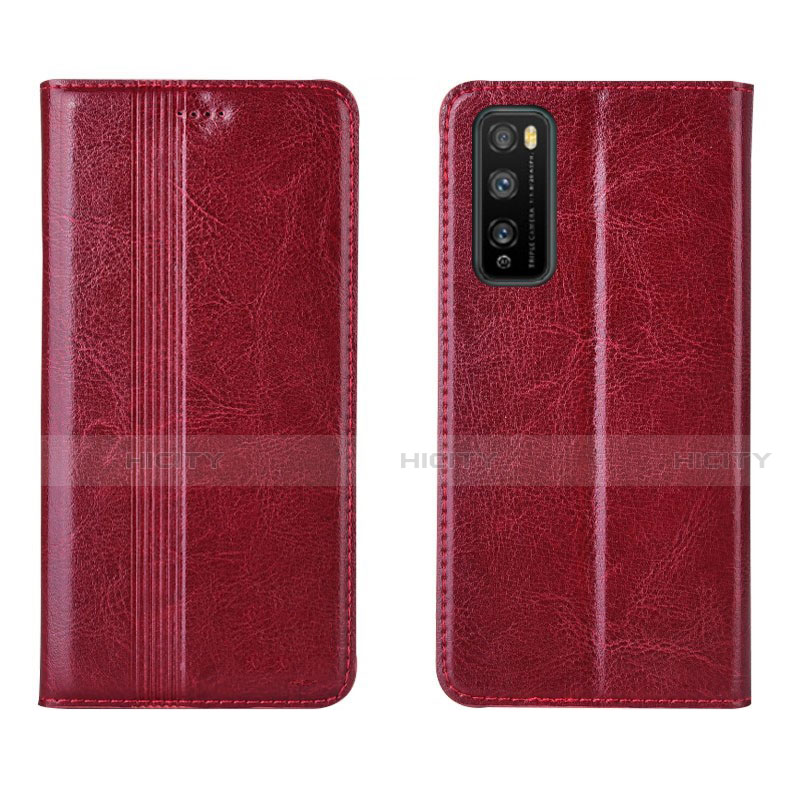 Funda de Cuero Cartera con Soporte Carcasa L01 para Huawei Enjoy 20 Pro 5G Rojo