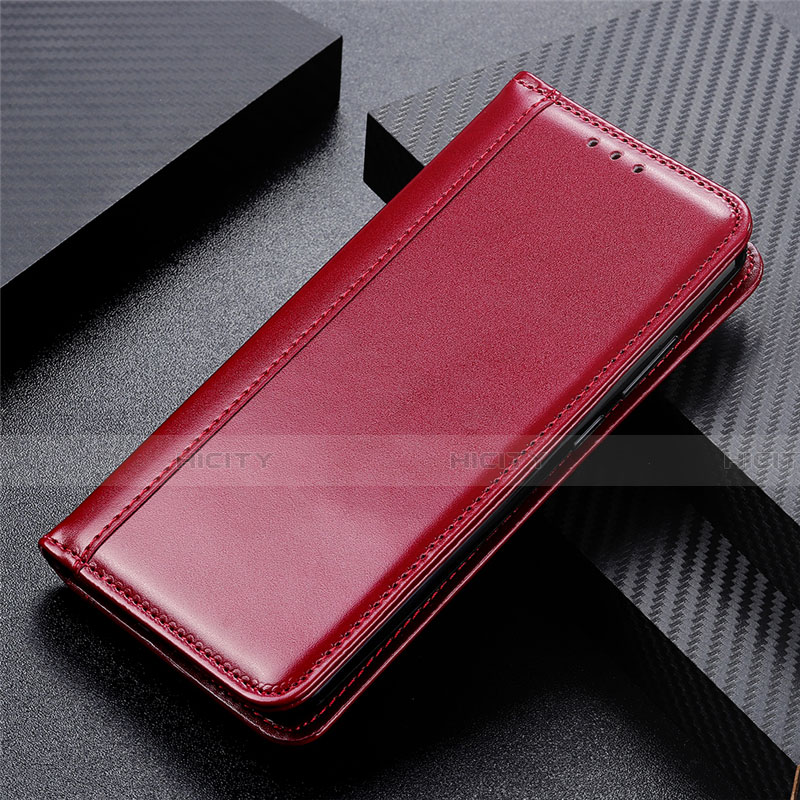 Funda de Cuero Cartera con Soporte Carcasa L01 para Huawei Honor 30S Rojo