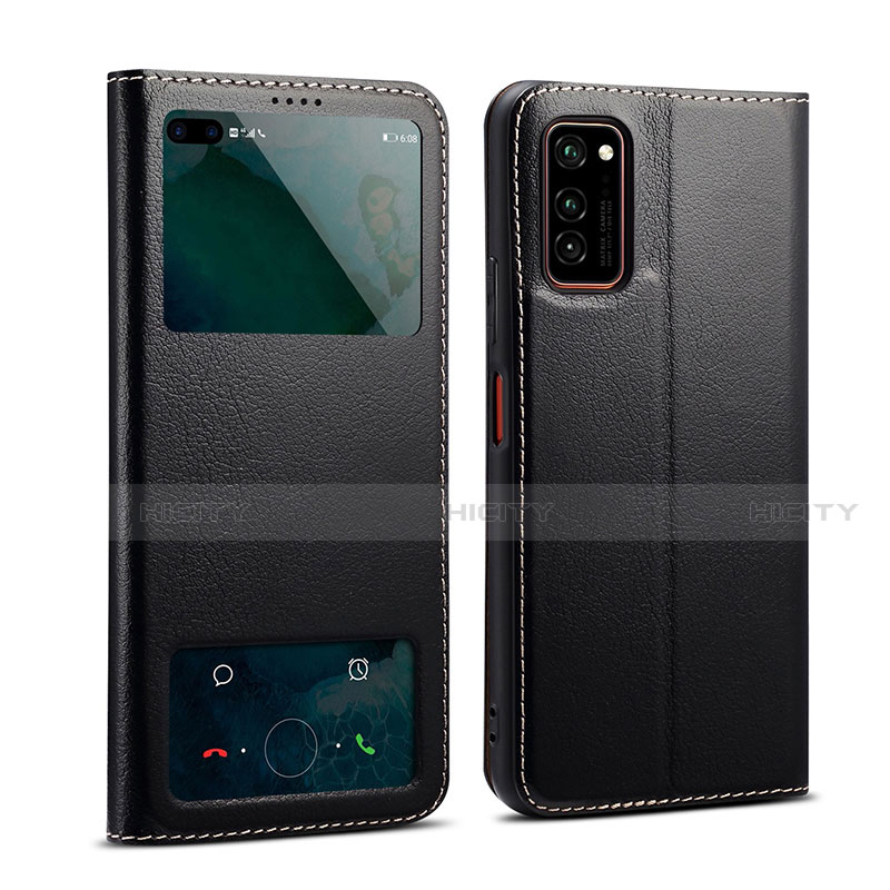 Funda de Cuero Cartera con Soporte Carcasa L01 para Huawei Honor V30 Pro 5G Negro